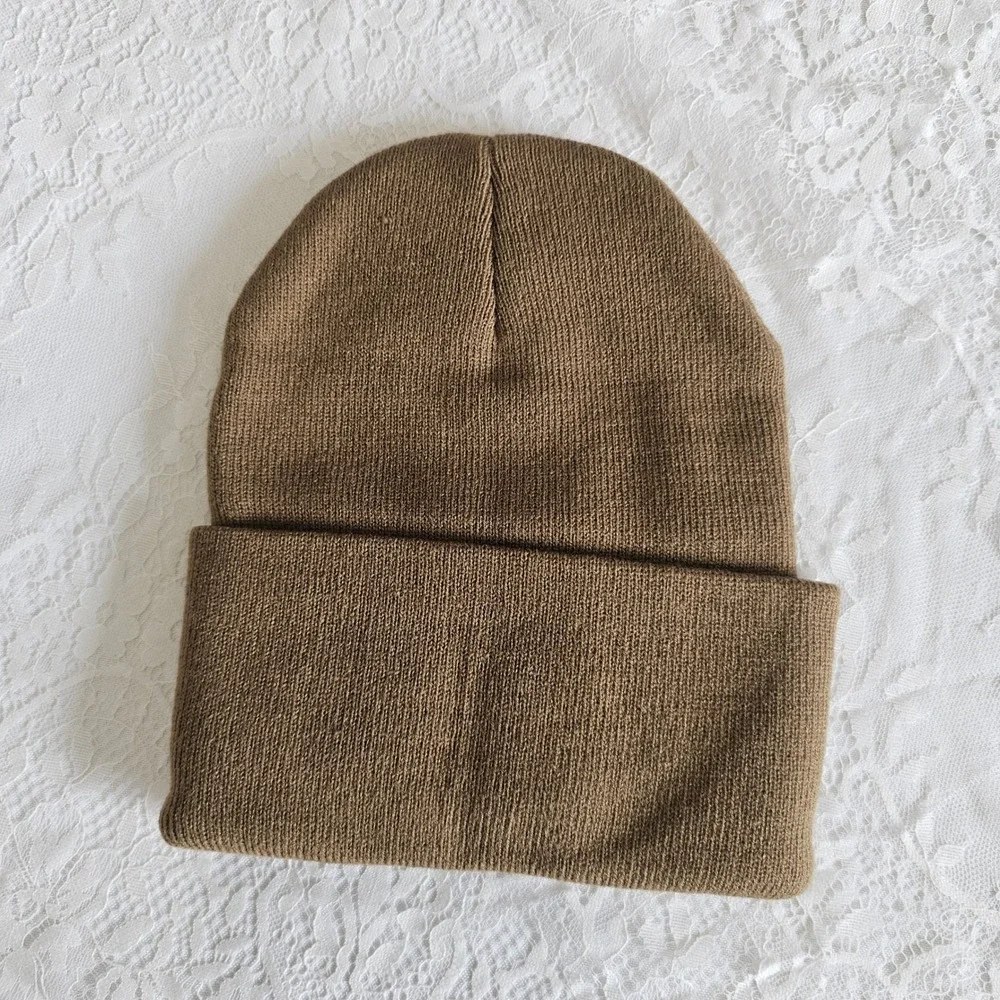 Birdie Babe Golf Knit Beanie Hat Tan Embroidered Logo Winter‎ Warm